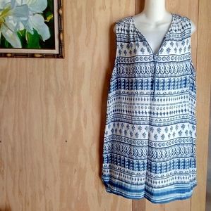 beachlunchlounge blue and white dress